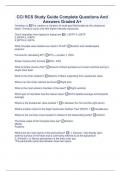 CCI RCS Study Guide Complete Questions And Answers Graded A+