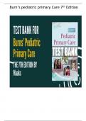 Test Banks For Burns' Pediatric Primary Care 7th Edition by Dawn Lee Garzon; Nancy Barber Starr; Margaret A. Brady; Nan M. Gaylord; Martha Driessnack; Karen Dud, 9780323581967, Chapter 1-46 Complete Guide