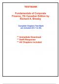 Test Bank for Fundamentals of Corporate Finance, 7th Canadian Edition Brealey (All Chapters included)