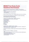 BUNDLE FOR MN580 ACTUAL EXAM QUESTIONS WITH COMPLETE SOLUTIONS