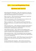 QAL - Laws and Regulations Exam Questions and Answers