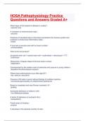 HOSA Pathophysiology Practice Questions and Answers Graded A+