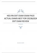 HESI RN EXIT EXAM-EXAM PACK  ACTUAL EXAMS-BEST FOR 2023&2024 EXIT EXAM REVIEW