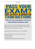 COM 312 Test 2 Questions (70 Terms) with Definitive Solutions 2024.