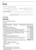 AQA A-level POLISH Paper 1  MAY 2023 FINAL QUESTION PAPER  Reading and Writing