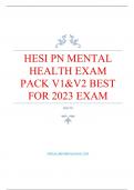 HESI PN MENTAL HEALTH EXAM PACK V1&V2 BEST FOR 2023 EXAM
