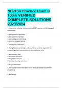 NBSTSA Practice Exam B 100% VERIFIED  COMPLETE SOLUTIONS  2023/2024