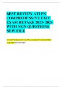 BEST REVIEW ATI PN COMPREHENSIVE EXIT EXAM RETAKE 2023- 2024  WITH NGN QUESTIONS  NEW FILE