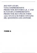 2023 NEW ATI-RNVATI=COMPREHENSIVE PREDICTOR 2019 FORM A,B , C AND D=VATI-RN=COMPREHENSIVE PREDICTOR 2023 UPDATE FORM A,B,C EN D EACH FORM CONTAINS 180+ QUESTIONS AND ANSWERS