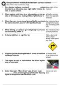 Georgia's Permit Test Study Guide 100% Correct Answers