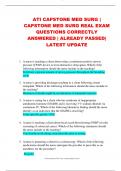 ATI CAPSTONE MED SURG |  CAPSTONE MED SURG REAL EXAM  QUESTIONS CORRECTLY  ANSWERED | ALREADY PASSED| LATEST UPDATE