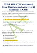 NURS 5308 ATI Fundamental  Exam Questions and Answers with  Rationales. A Grade
