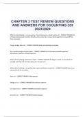 CHAPTER 3 TEST REVIEW QUESTIONS  AND ANSWERS FOR CCOUNTING 333  2023/2024