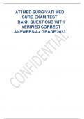 ATI MED SURG/VATI MED  SURG EXAM TEST BANK QUESTIONS WITH  VERIFIED CORRECT ANSWERS/A+ GRADE/2023