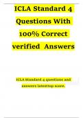 ICLA Standard 4 Questions With 100% Correct verified Answers