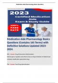 Medication Aide Study Guide Package, Questions with Answers. 