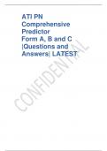 ati pn comprehensive predictor Form A-b-and-c questions and answers-latest