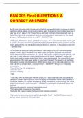 BSN 205 Final QUESTIONS & CORRECT ANSWERS