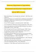 Tennessee Department of Agriculture: Ornamental and Turf Pest Control Exam 2 Solved 100% Correct