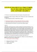 ATI PN FUNDAMENTALS PROCTORED EXAM 2023-2024 QUESTIONS AND ANSWERS GRADED A