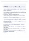 SCRN Exam Review (Stroke Syndromes) Questions and Answers