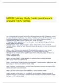   NOCTI Culinary Study Guide questions and answers 100% verified.