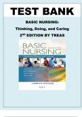 Test bank Basic Nursing Thinking Doing and Caring 2nd Edition Treas - All chapters (1-46) | A+ ULTIMATE GUIDE 2022