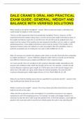 DALE CRANE'S ORAL AND PRACTICAL EXAM GUIDE GENERAL WEIGHT AND BALANCE WITH VERIFIED SOLUTIONS ALREADY GRADED A+