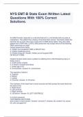NYS EMT-B State Exam Written Latest Questions With 100% Correct Solutions.