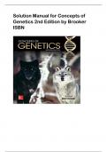 Solution Manual for Concepts of  Genetics 2nd Edition by Brooker  ISBN