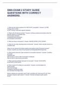 SWA EXAM 2 STUDY GUIDE QUESTIONS WITH CORRECT ANSWERS.