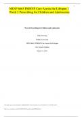 NRNP 6665 PMHNP Care Across the Lifespan I Week 3 Prescribing for Children and Adolescents