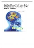 Solution Manual for Human Biology  Concepts and Current Issues 8th  Edition Johnson