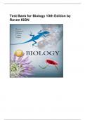 Test Bank for Biology 10th Edition by  Raven ISBN