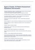 Egan's Chapter 16 Patient Assessment Questions and Answers Graded A