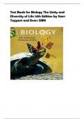 Test Bank for Biology The Unity and  Diversity of Life 14th Edition by Starr  Taggart and Evers ISBN