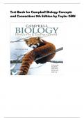 Test Bank for Campbell Biology Concepts  and Connections 9th Edition by Taylor ISBN