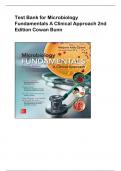 Test Bank for Microbiology  Fundamentals A Clinical Approach 2nd  Edition Cowan Bun