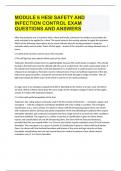 MODULE 6 HESI SAFETY AND INFECTION CONTROL EXAM QUESTIONS AND ANSWERS.