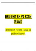 HESI EXIT RN V4 EXAM 20232024Contains 160 questions with answers