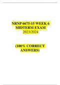 NRNP 6675-15 WEEK 6  MIDTERM EXAM 2023/2024 (100% CORRECT ANSWERS)