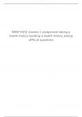 NRNP 6552 Module 1 Assignment Taking a Health History Building a Health History, ADVANCED NURSE PRACTICE IN REPRODUCTIVE HEALTH CARE , QUESTIONS AND CORRECT ANSWERS, Walden University.