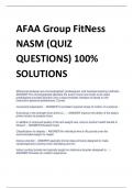 UPDATED LATEST AFAA Group FitNess NASM (QUIZ QUESTIONS) 100% SOLUTIONS