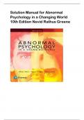 Solution Manual for Abnormal Psychology in a Changing World 10th Edition Nevid Rathus Greene