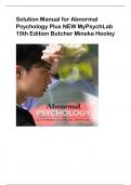 Solution Manual for Abnormal Psychology Plus NEW MyPsychLab 15th Edition Butcher Mineka Hooley