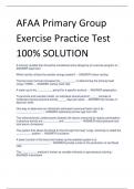 Updated Latest AFAA Primary Group Exercise Practice Test 100% SOLUTION