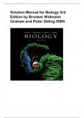 Solution Manual for Biology 3rd Edition by Brooker Widmaier Graham and Peter Stiling ISBN