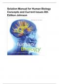 Solution Manual for Human Biology Concepts and Current Issues 8th Edition Johnson