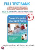 Test Bank For Pharmacotherapeutics for Advanced Practice A Practical Approach 5th Edition Arcangelo, 9781975160593, All Chapters with Answers and Rationals