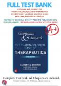 Test Bank For Goodman and Gilman The Pharmacological Basis of Therapeutics 13th Edition By Laurence Brunton ( 2018 - 2019 ), 9781259584732, Chapter 1-71 Complete Questions and Answers A+ 